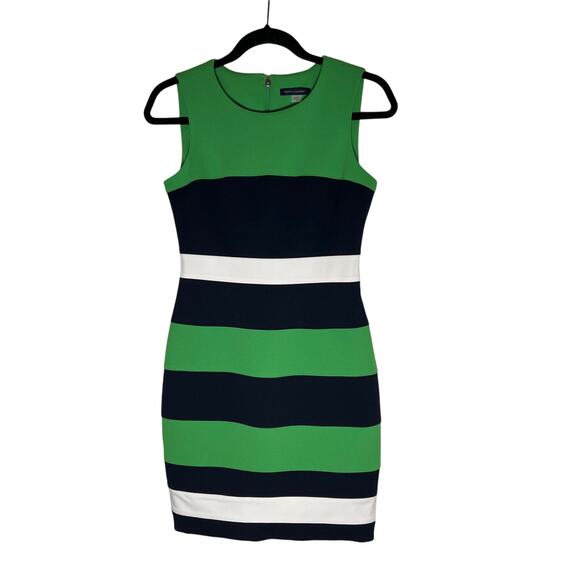 Tommy Hilfiger Colorblock Scuba Crepe Sheath Dress Size 2 Sleeveless - Picture 1 of 7
